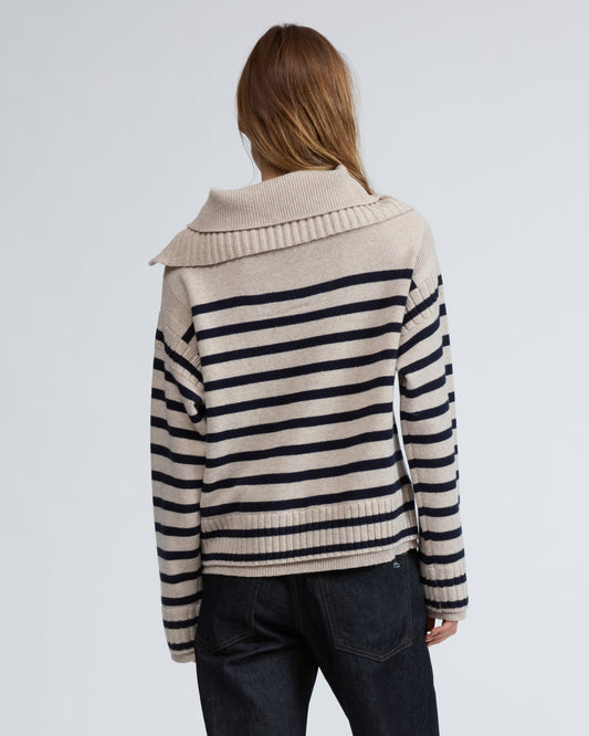 イリーナ　ストライプ　ハーフジップ