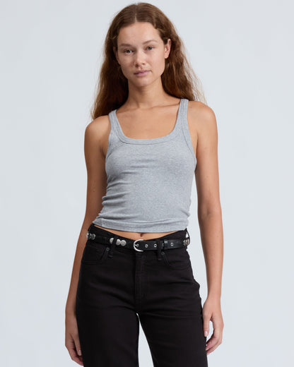 ザ　エッセンシャル　リブ　ヘザー　ワイド　ストリング　タンク